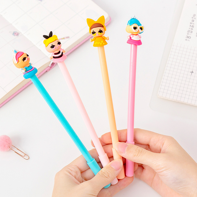 38成交21.2万支高思2058和服女孩娃娃创意卡通中性笔黑水笔签字笔学