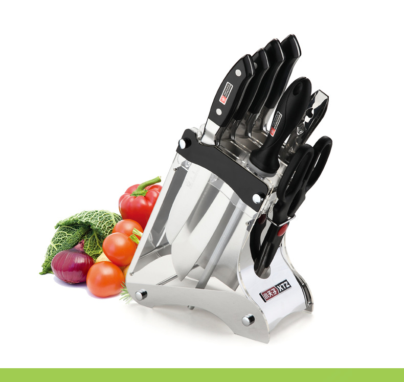 厂家热卖阳江小天子八件套刀不锈钢德国厨房刀具 厨用刀 礼品套刀