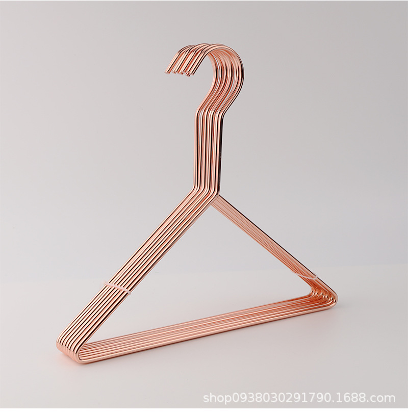 ins北欧金色三角形衣架 儿童衣架小孩服展示衣撑金属长钩毛巾批发