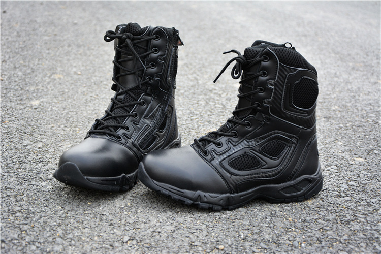 特种兵军靴男减震带侧拉链超轻红蜘蛛军士作战靴防水沙漠战术靴
