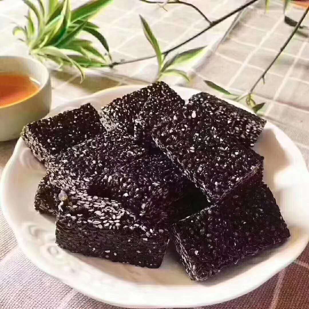 咸味甜味黑芝麻糕手工低糖制作潮汕特产孕妇零食核桃芝麻糕营养糕