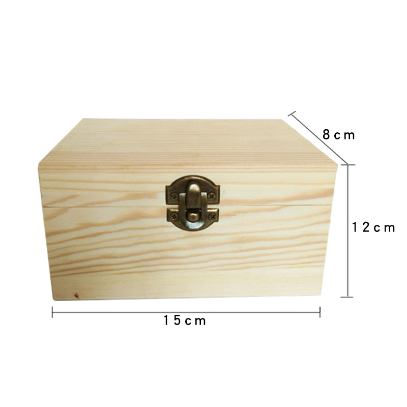 Storage Box Wooden Tea Gift Box Wooden with Lock Storage Box Pine Ornament Porcelain Wooden Box