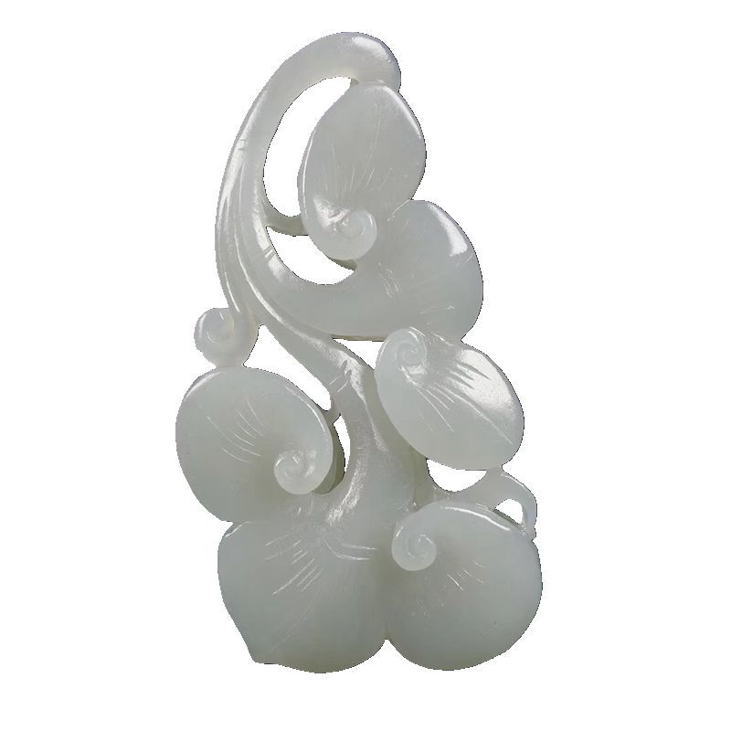 和田玉青海料烟灰色精雕如意吉祥如意男女款吊坠配饰一手货源带证