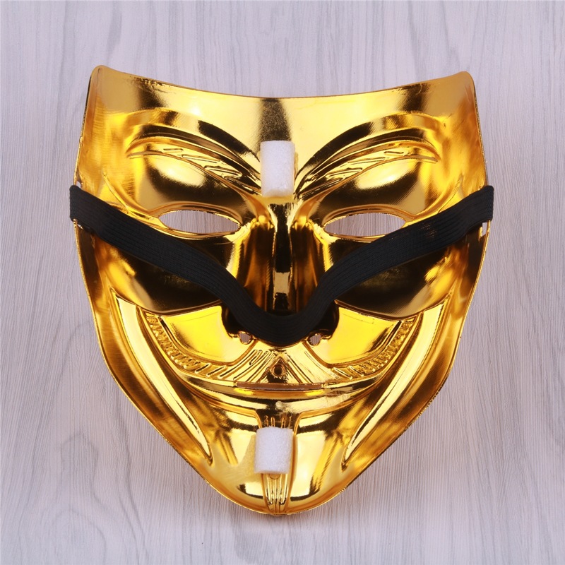 v字电镀面具 v字面具 v字杀手面具 电镀金银v脸/v怪客v面具 现货