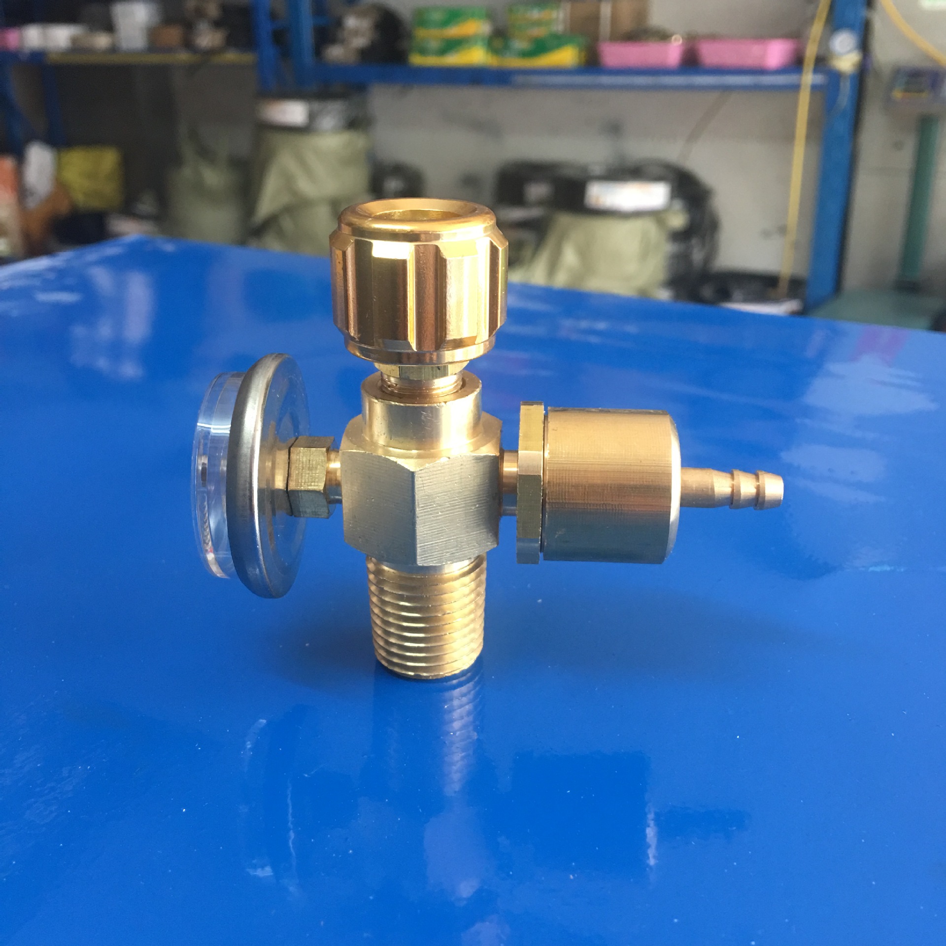 2升氧气单表氧气瓶阀门减压阀好焊具表阀门便携式焊炬氧气瓶阀门