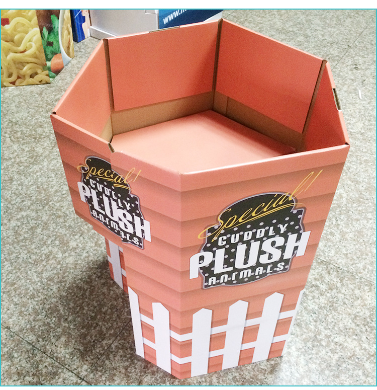 落地立式展示组装货架零食展示架食品陈列用品枕头转动旋转瓦楞纸