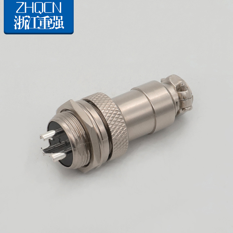 厂家直销航空插头 gx16-3芯 3p 开孔16mm六角螺母公母电缆连接器