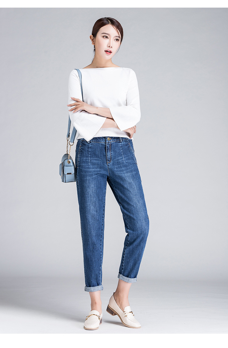 休闲牛仔裤女宽松哈伦裤春夏2020新款韩版显瘦萝卜裤九分裤潮0219