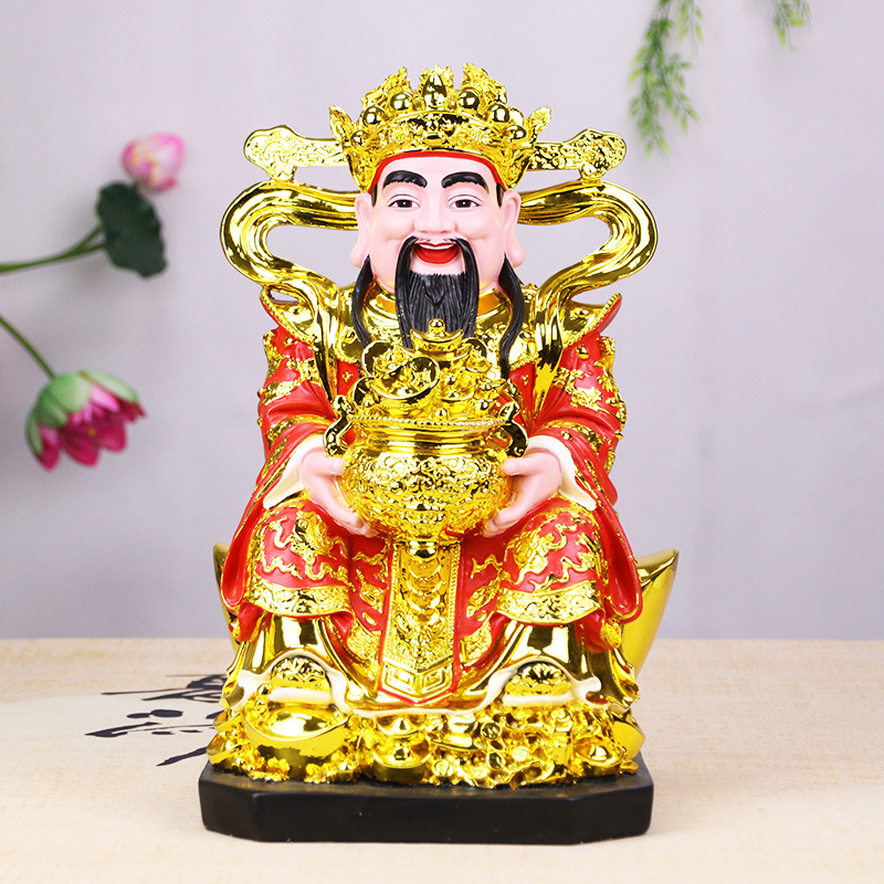 Resin Buddha Statue Factory Wholesale Jinshan Yinshan God of Wealth Resin Statue of God of Wealth Worship Shop Family God of Wealth Ornaments