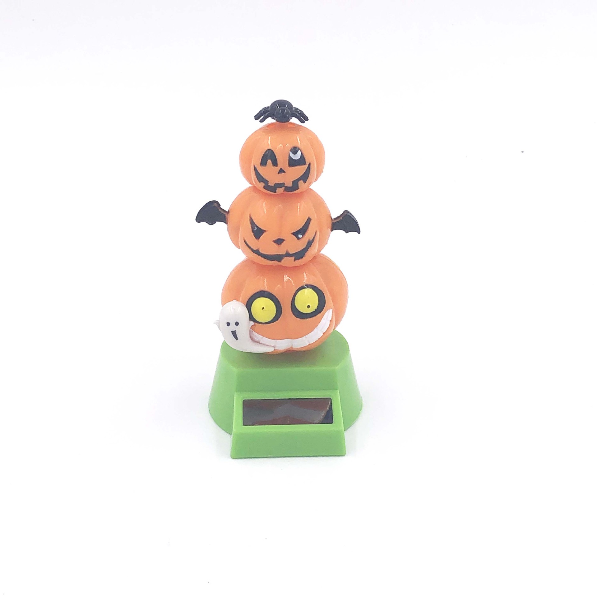 Solar Halloween Pumpkin Bobble Head Doll Car Ghost Festival Pumpkin Ghost Head Swing Doll Cartoon Toy