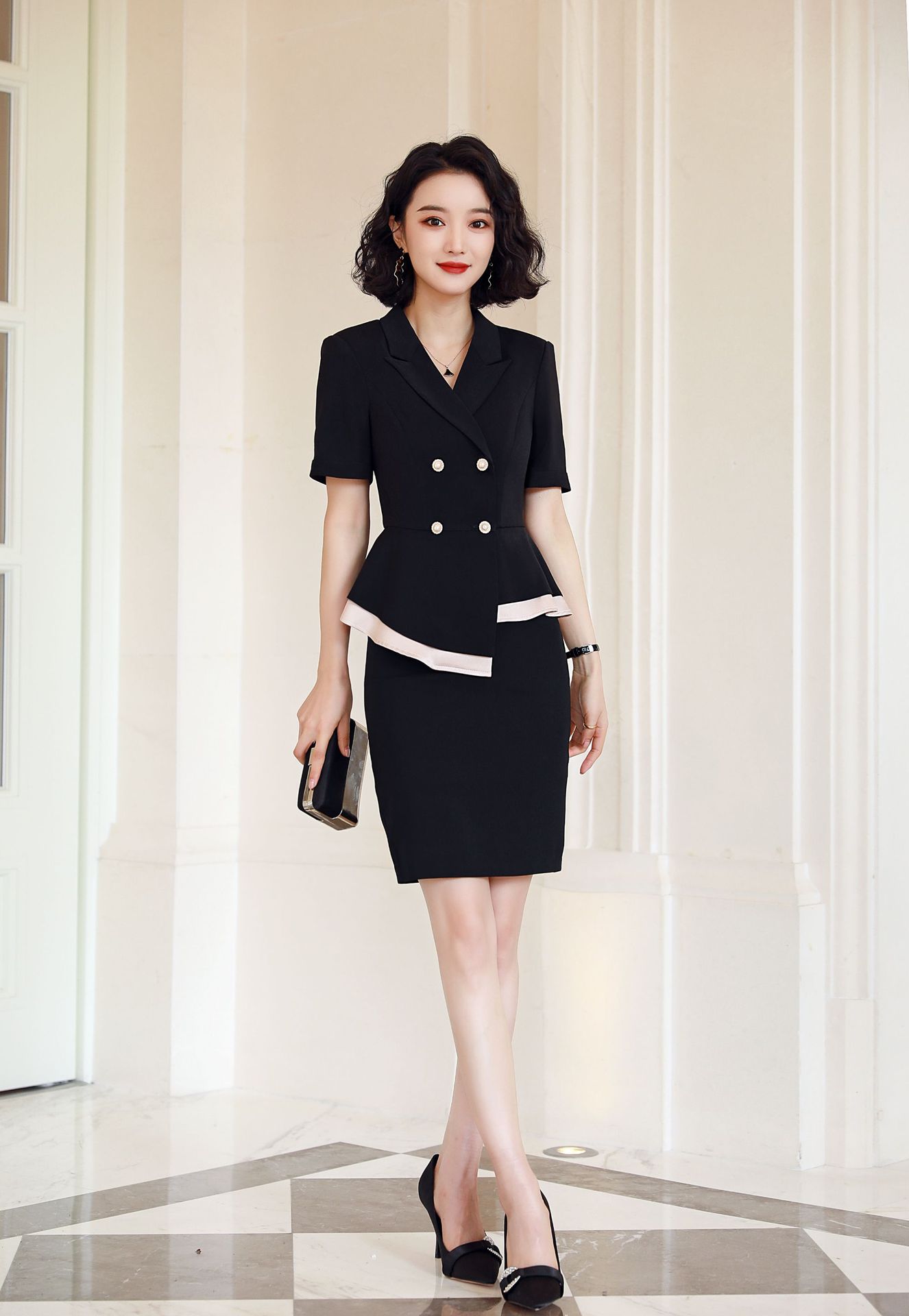 空姐制服职业套装女春夏季美容院工作服酒店前台工装2020新品