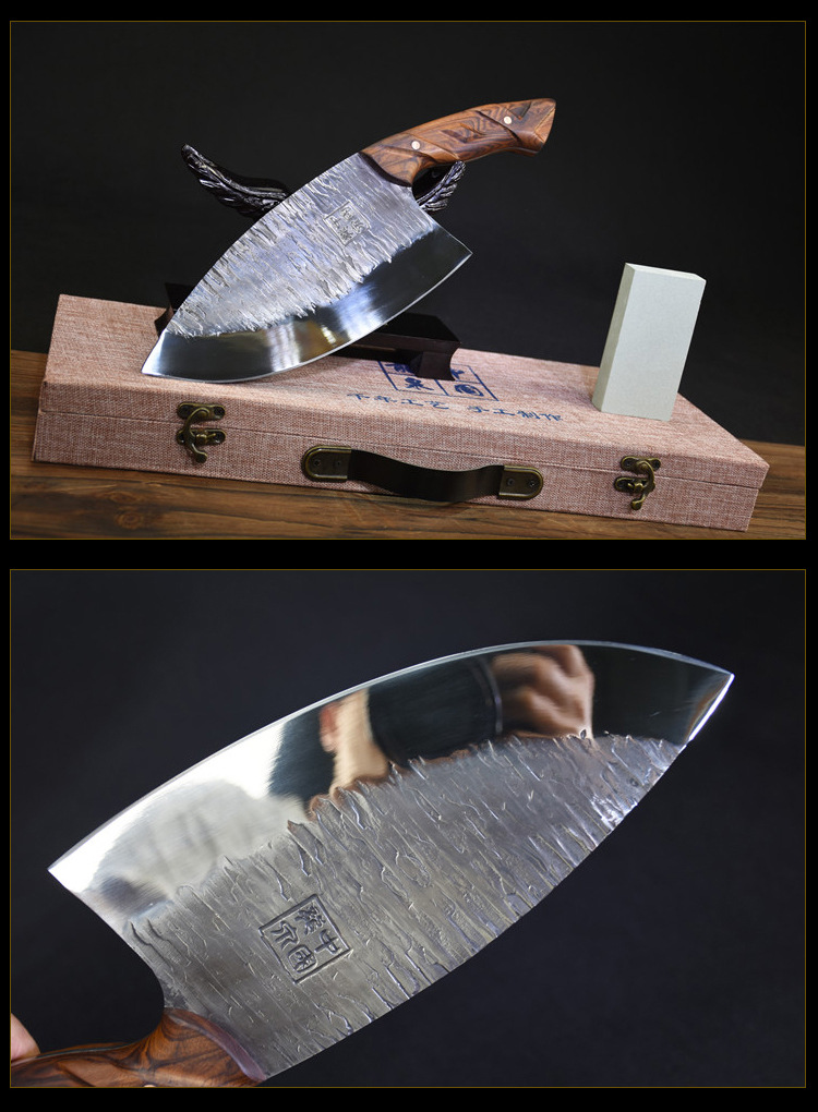 龙泉手工菜刀 厨师专用菜刀切肉片砍骨刀具 高锰钢锋利菜刀