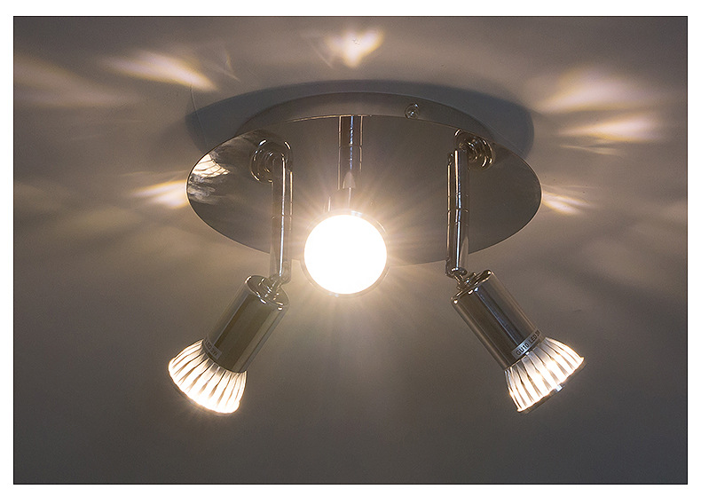 跨境吸顶射灯gu10射灯led吸顶灯天花装饰聚光明装3头可调节射灯9w