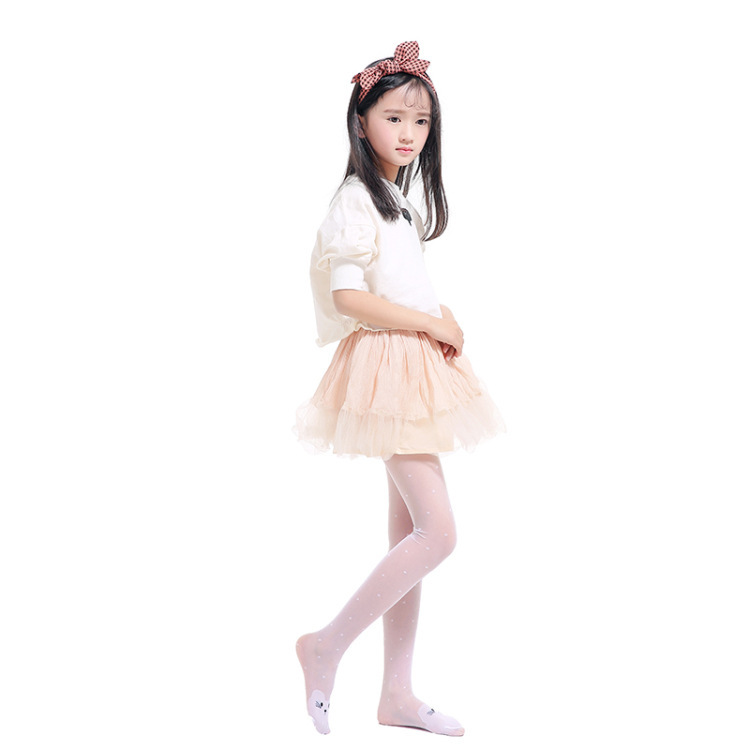 2019夏季薄款透明包芯丝儿童连裤袜糖果色女童舞蹈袜小猫丝袜批发