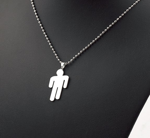 billie eilish标志美国说唱歌手项链不锈钢吊坠项链