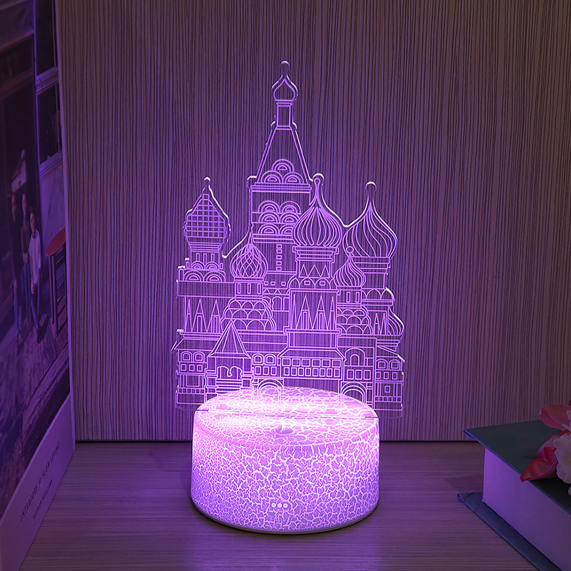 Creative 3D Small Night Lamp Led Colorful Remote Touch Bedside Lamp Table Lamp Bedroom Christmas Gift Nursing Light