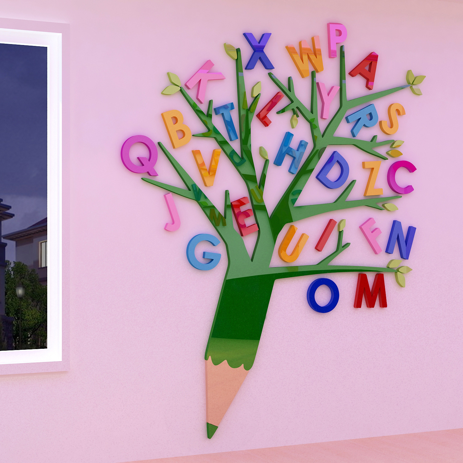 英文字母早教墙贴幼儿园主题墙英语教室环境布置辅导班布置墙贴画