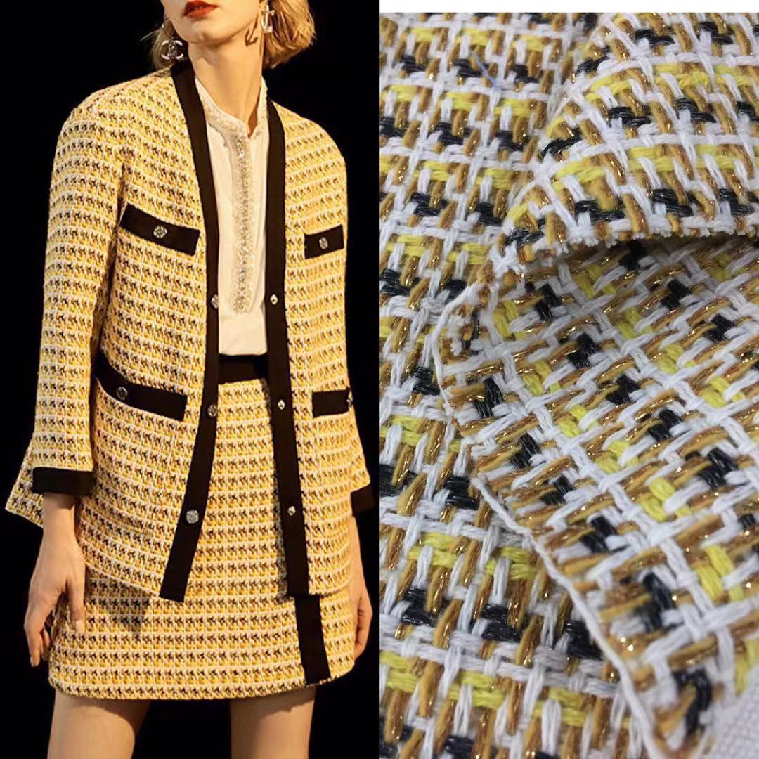 2020时尚女装品牌粗纺小香风外套套装面料厂家直销现货新品上市