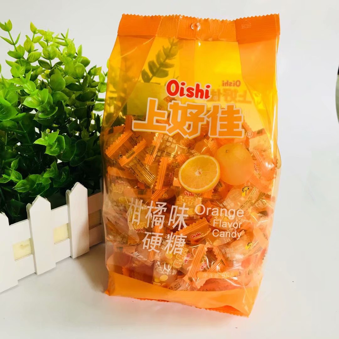 上好佳水果硬糖500g袋装水果糖喜糖零食薄荷糖提子柠檬荔枝水蜜桃