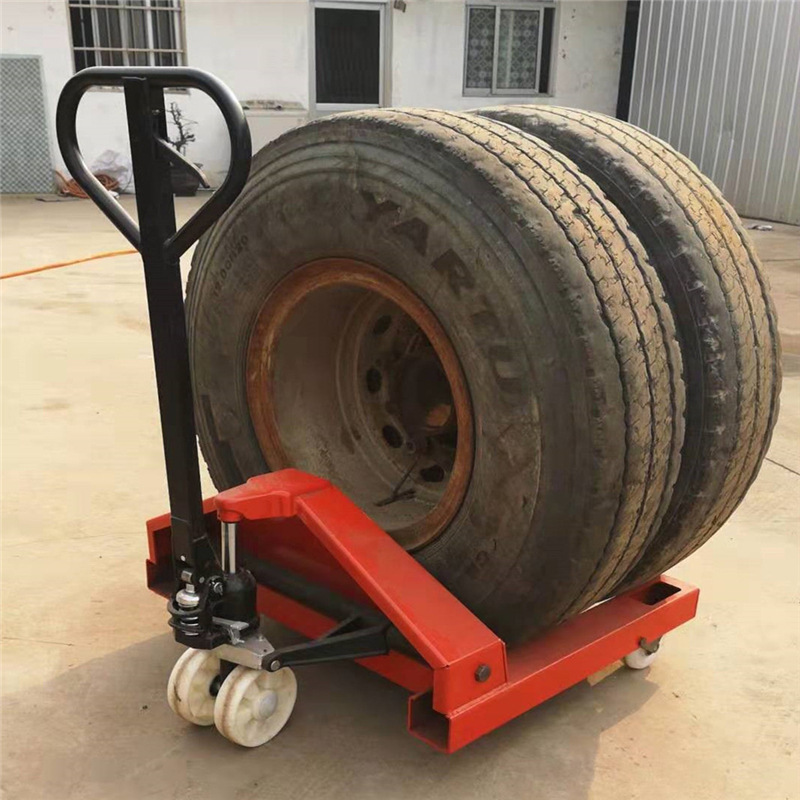 重汽货车大车卡车扒胎后保护轮胎专用拖车 手动液压搬运车设备