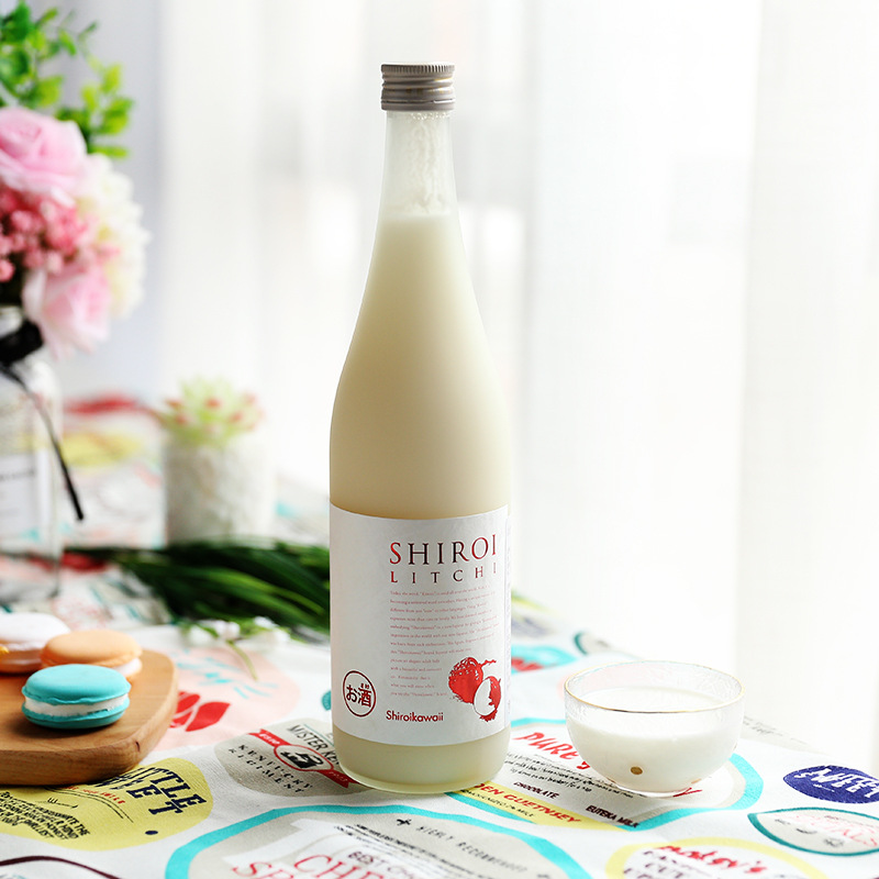 日本进口白色可爱荔枝味牛奶利口酒果酒女士低度甜酒-阿里巴巴