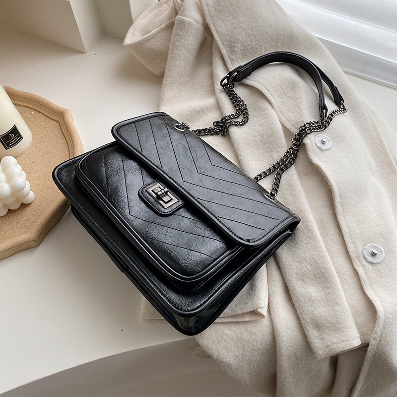 包包女包新款2021春季时尚复古百搭单肩包网红洋气链条单肩斜挎包