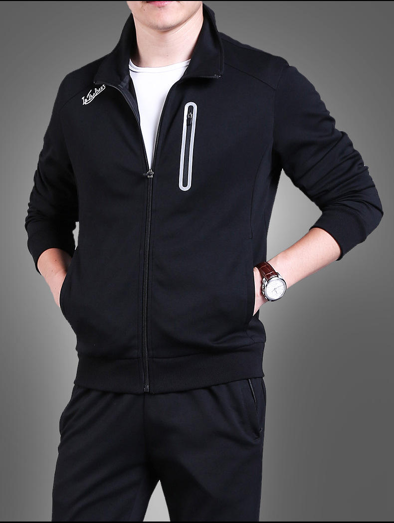 男士套装_厂家直销男士套装春秋新款户外休闲运动健身大码薄款1817