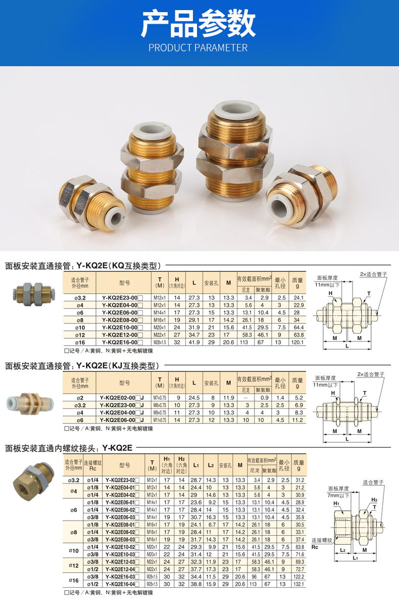 快速气接头螺纹对照表图片