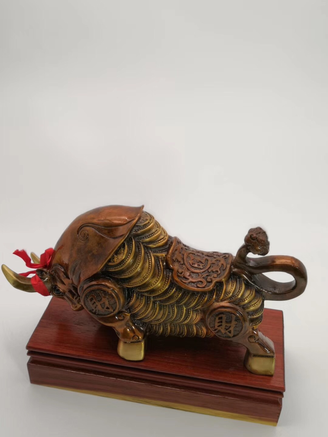 纯铜金钱牛铜牛金钱牛华尔街牛摆件工艺品 铜钱股牛