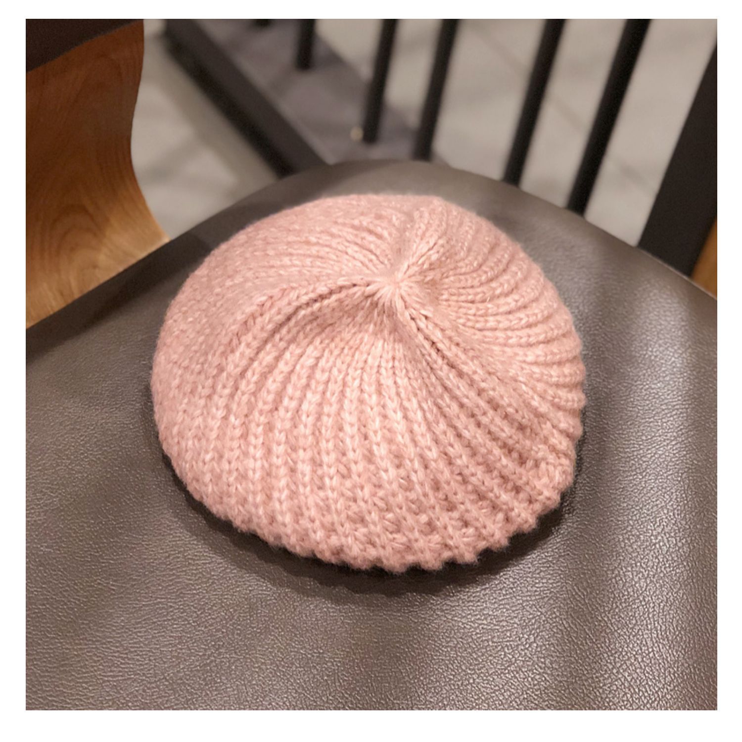 秋季毛线针织贝雷帽女简约韩版潮时尚保暖粗织帽子秋冬堆堆帽百搭