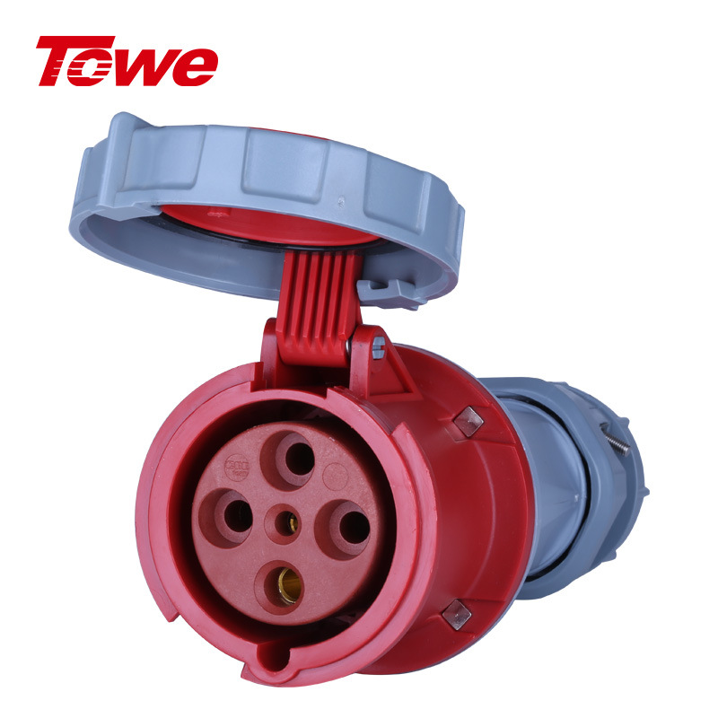 towe同为工工业连接器防水插头机房pdu插ip67/63a-4芯母头