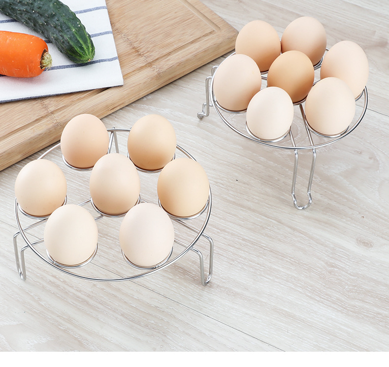 304不锈钢蒸蛋架家用早餐蒸蛋蒸架多功能高脚隔水蒸笼圆形支架