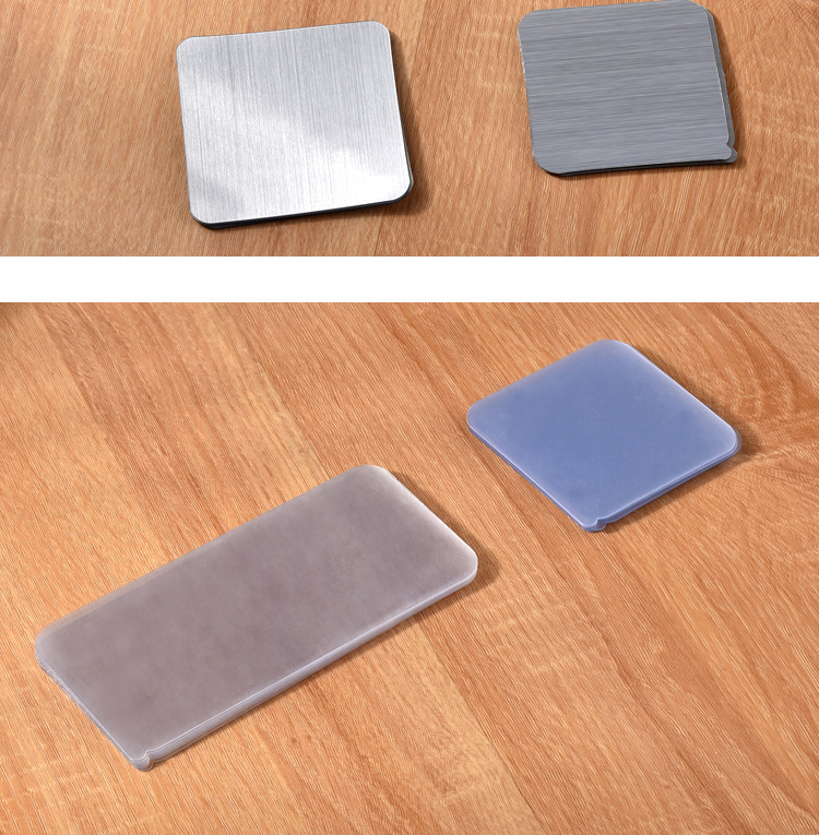 放心贴磨砂透明粘贴片拉丝银胶片定制钉钩卡扣潮州片材厂家