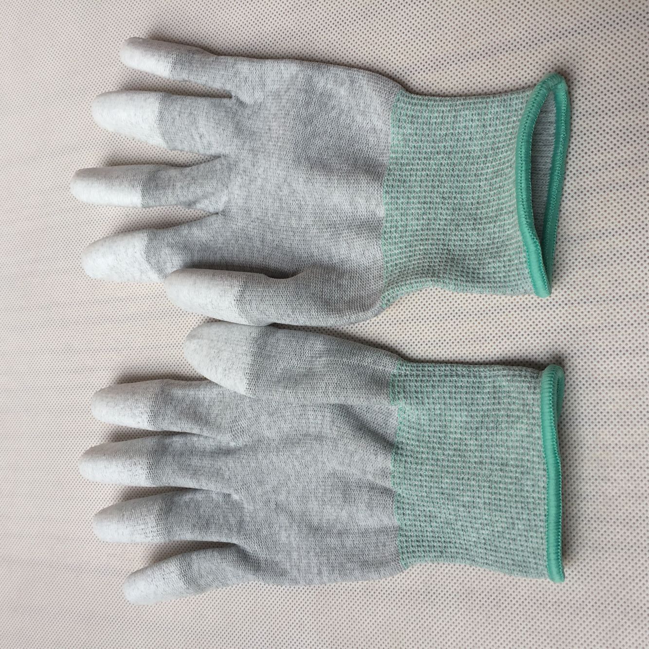 pu涂指手套白色防静电浸胶涂胶pu涂层尼龙13针涤纶防滑电子厂手套