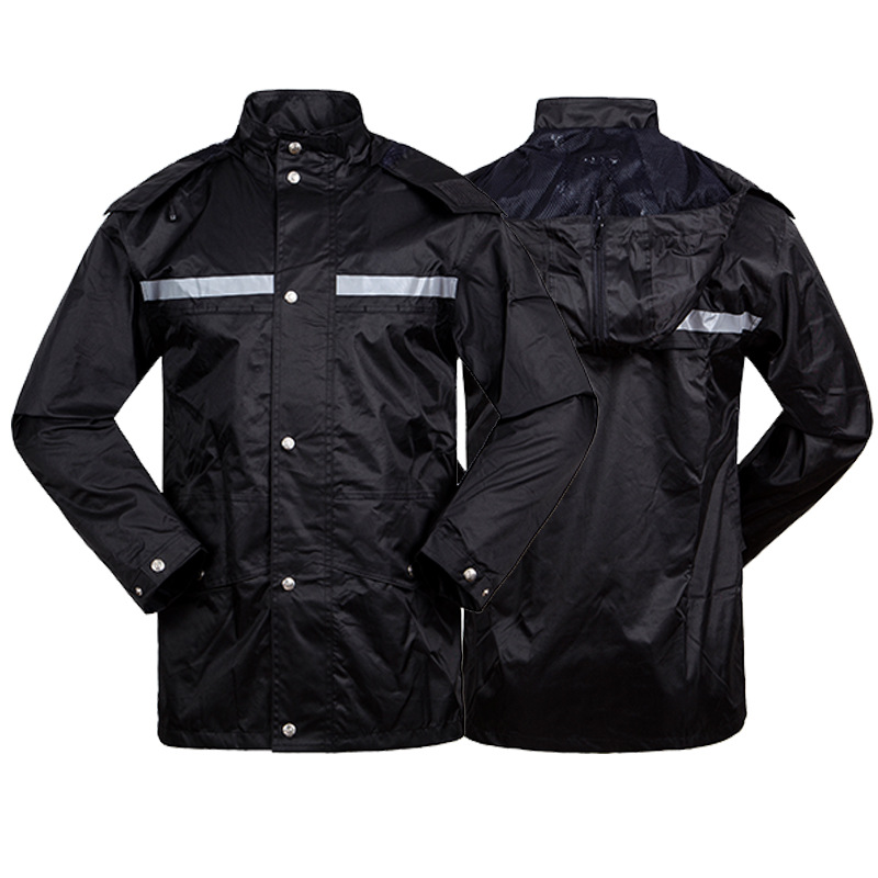 多功能反光制式雨衣套装安保户外安全防雨套装防水透气分体雨衣