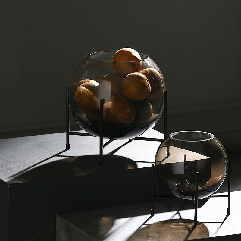 New Product Creative round Spherical Glass Vase Home Decoration Living Room Desktop Bedroom Showroom Ornament Furnishing