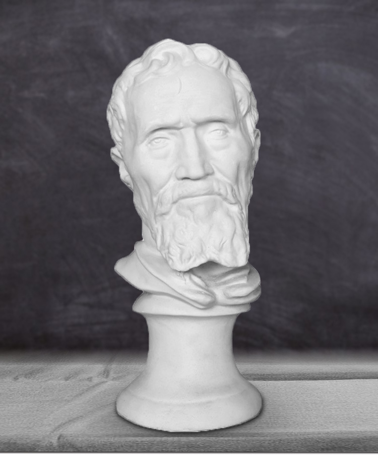艺伯乐米开朗基罗石膏像47cm头像 美术素描写生静物雕塑模型摆件