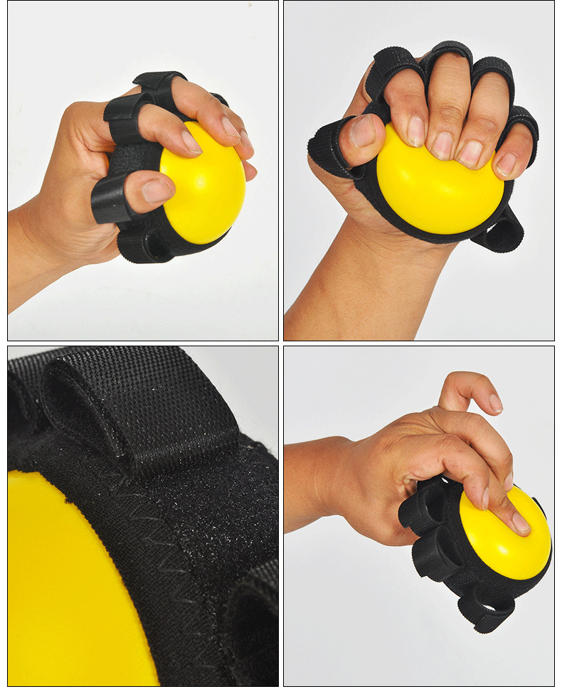 六指握力球 男女手指肌力训练圆形松紧分指握力球 偏瘫康复握力球