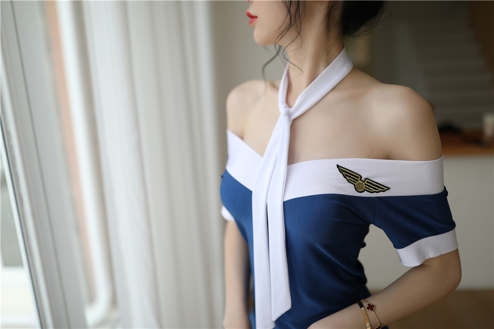 性感情趣内衣空姐制服诱惑开档激情套装透视一字肩夜店女ol秘书装