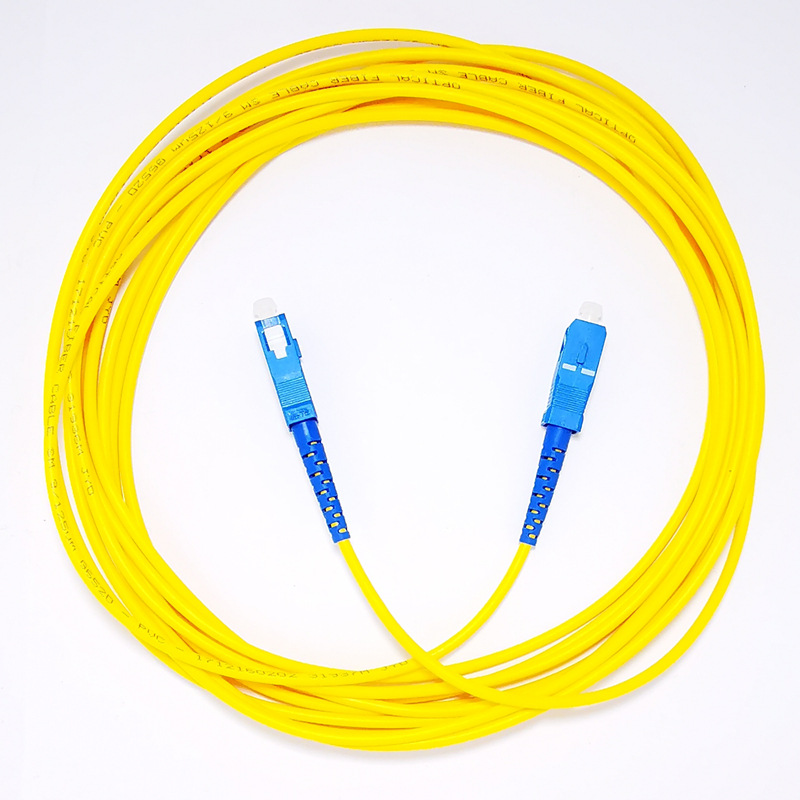 厂家sc-sc/apc单模单芯光纤跳线光猫延长尾纤黄色方头转方头跳线