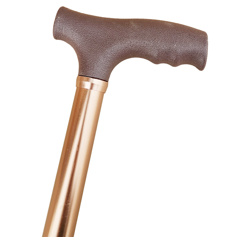 铝合金单拐杖 老年拐杖10档调节 古铜色银白色登山杖助行器手杖