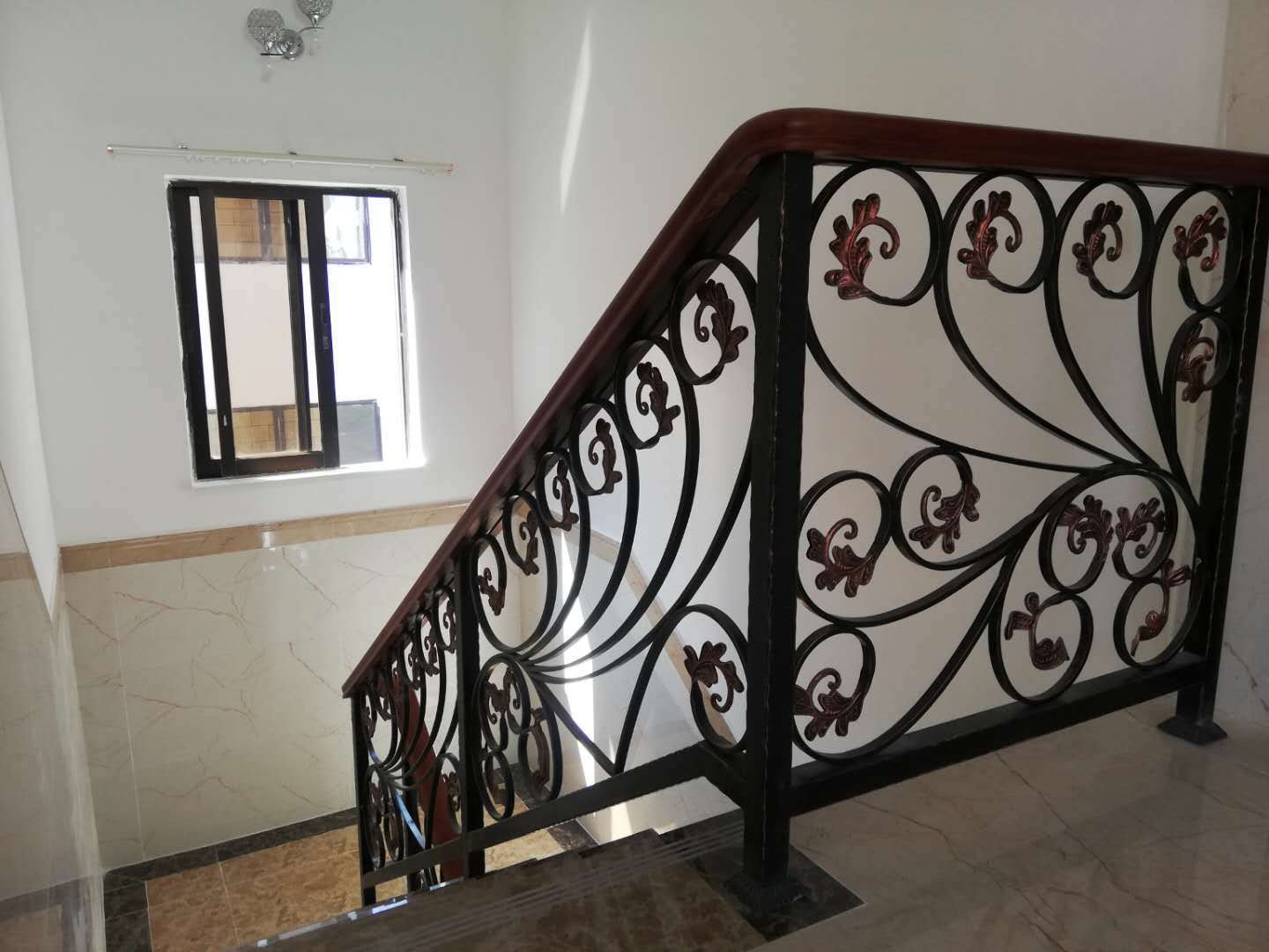 【世爵sj-a031】酒店欧式铜艺楼梯护栏 别墅铜楼梯栏杆平台护栏-报价