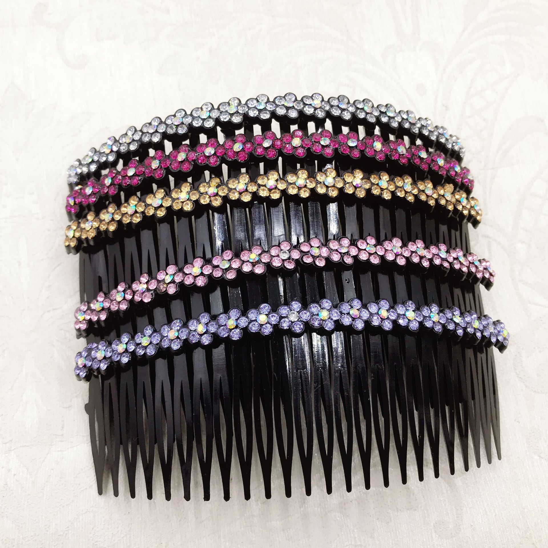 水晶发梳插梳两元店饰品百货货源