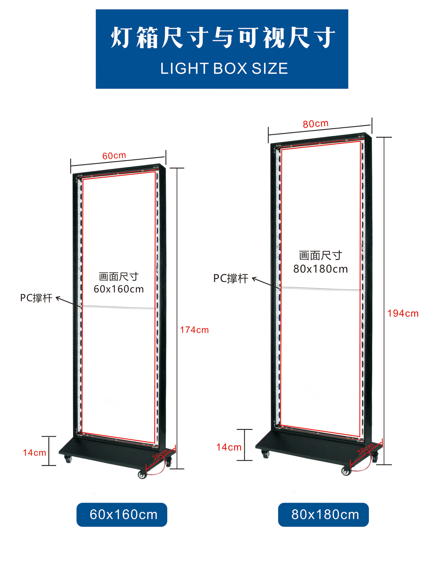 双面立式移动灯箱广告牌户外防水落地灯箱
