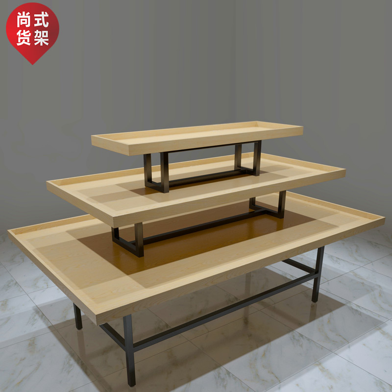 尚式展业 三层流水台十元店货架批发百货展示架 名创优品文具货架