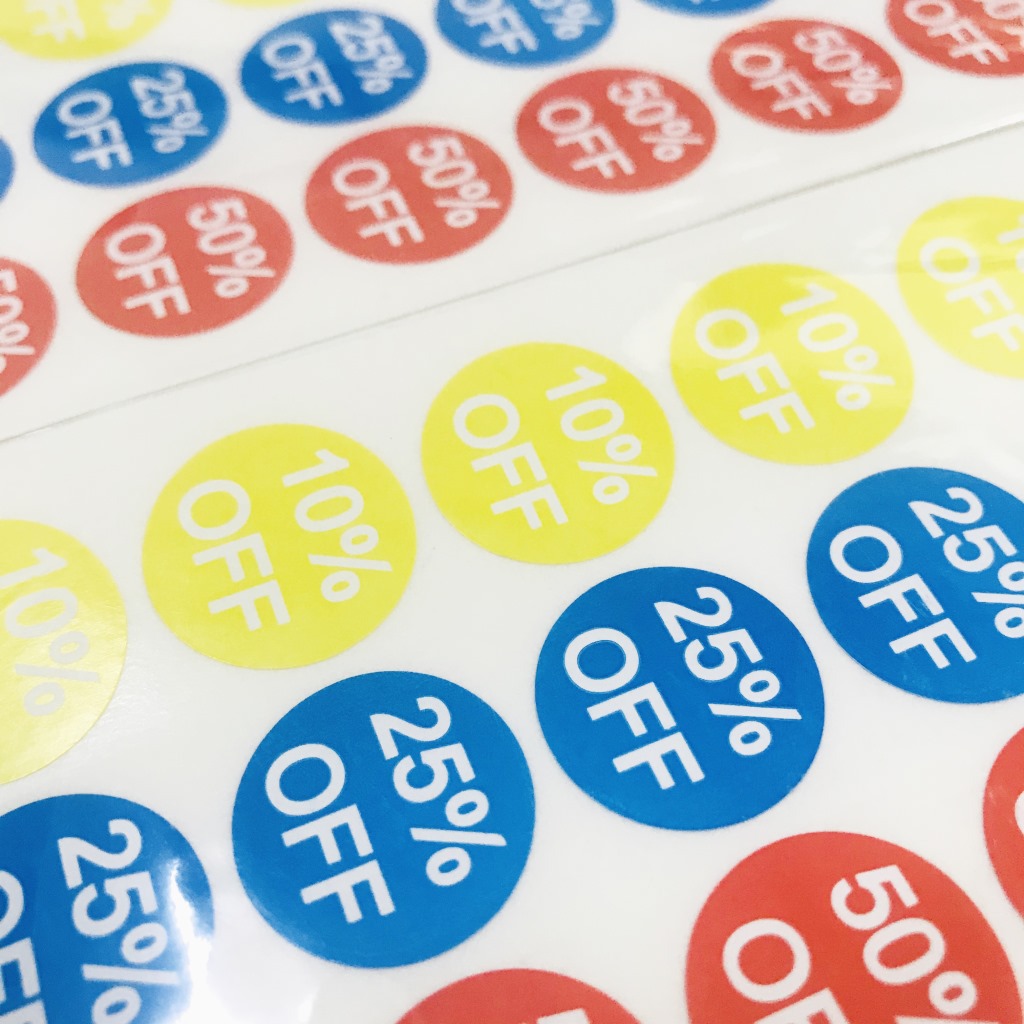 20mm折扣标签 彩色圆点铜版纸不干胶贴纸标记区分厂家批量直销