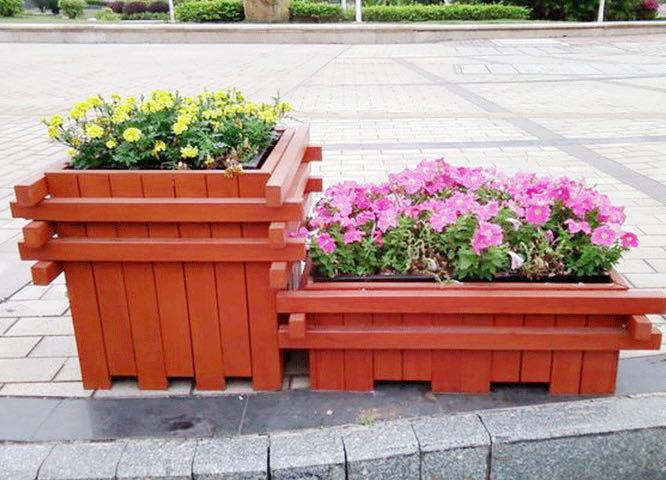 定制防腐木花箱组合花箱户外公园花盆实木户外落地式防腐木花坛