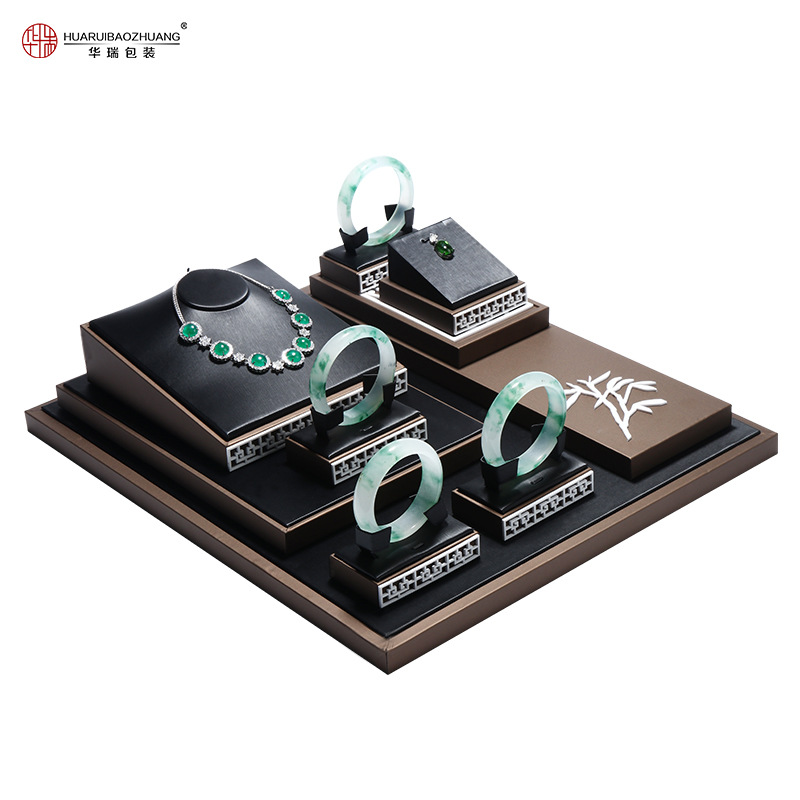 首饰挂架珠宝展示道具意境山水画拉丝工艺翡翠手镯玉器陈列可定做