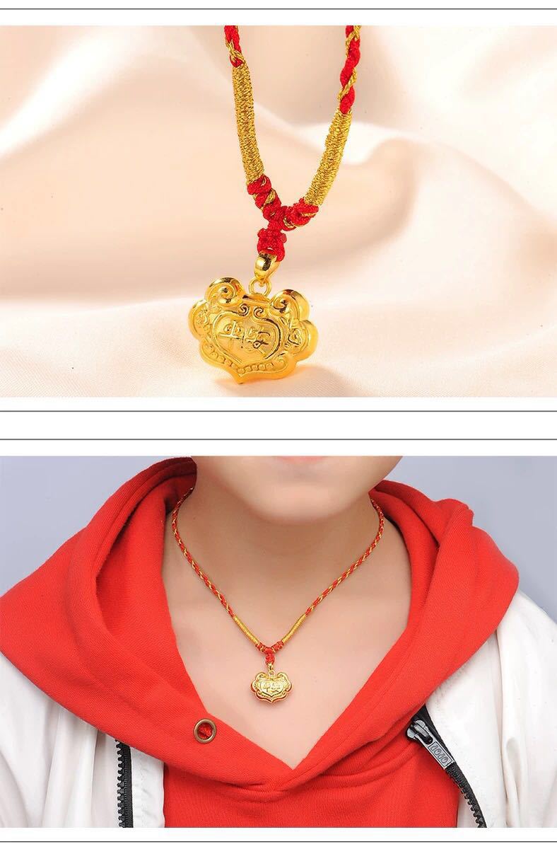 真金999足金3d硬金宝宝平安锁24k黄金锁包吊坠黄金项链平安长命锁