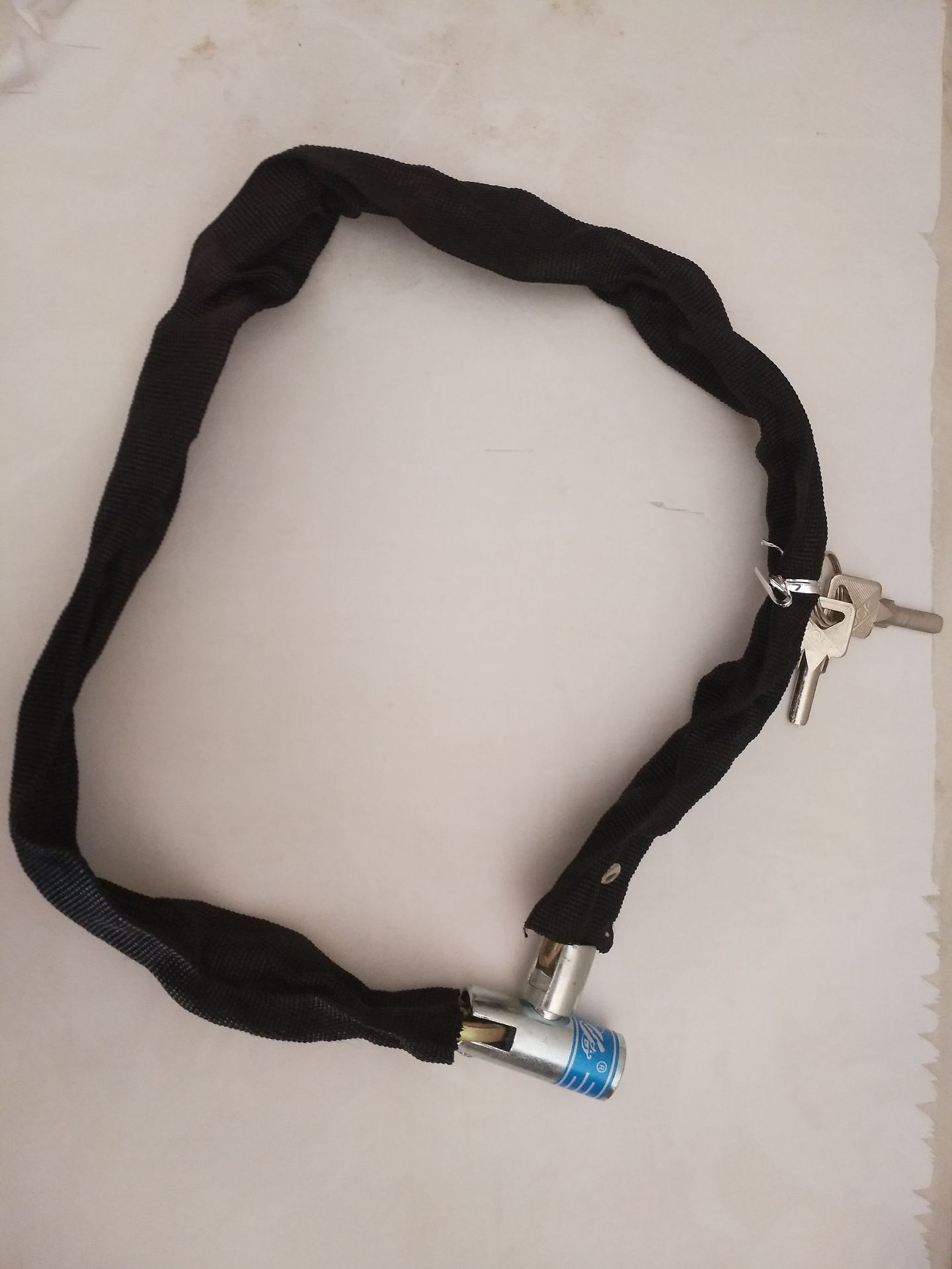 链条锁 自行车s布链锁 铜芯圆头包布钢链锁山地车链子锁防盗锁具